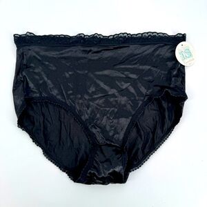 Vintage NEW Ilise Stevens high waist black silky high waist panties